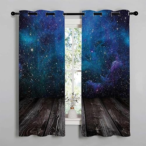 Cortinas para Sala Elegantes Modernas Cortinas de puerta corta con ojales de galaxia para puertas, divisor de cortina de privacidad, 72 pulgadas de