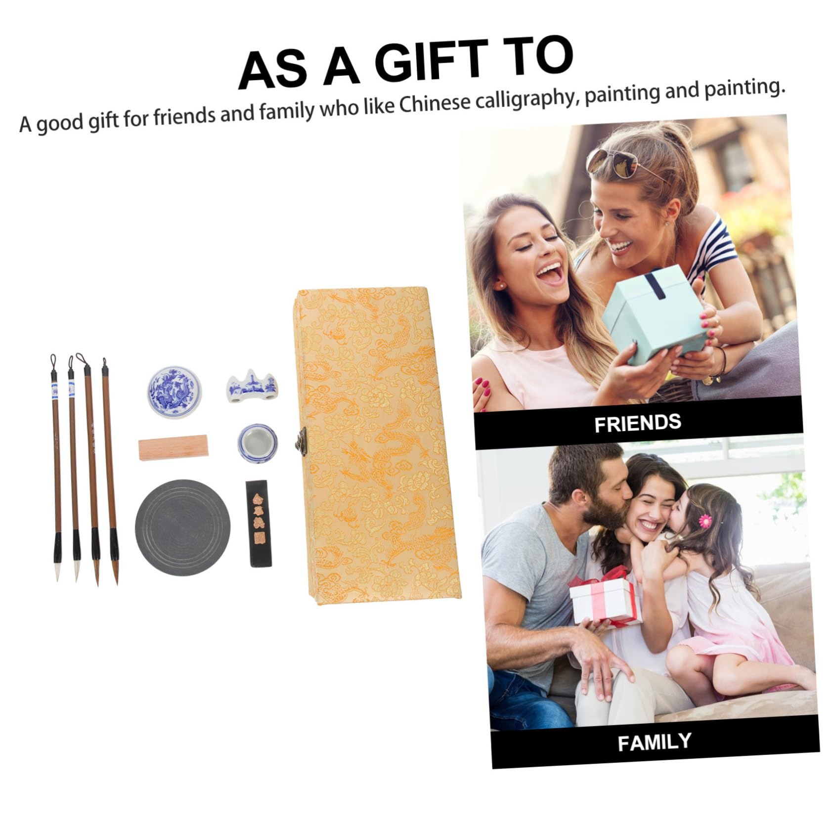 ERINGOGO 1Set Calligraphy Brush and Present Box Portable Writing Brush for Students for Practice and Art Durable Materials Great Present for Calligraphy Enthusiasts