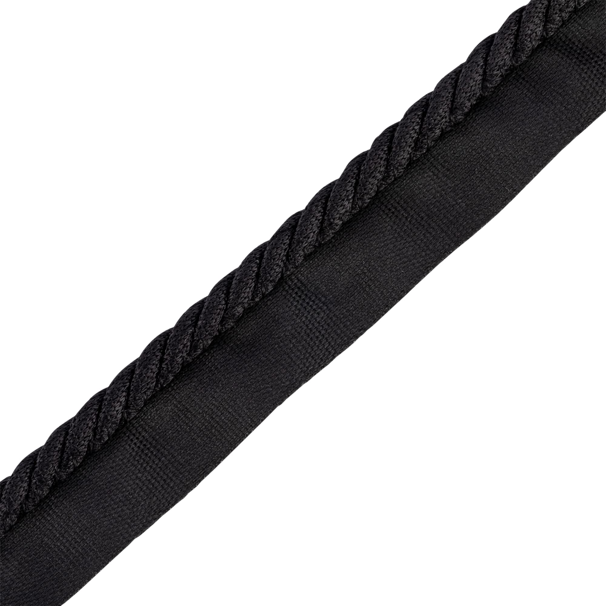 Flange Cord - 19mm Cotton Piping Cord for Sewing, Cushions, Upholstery Ribbon Cord Flanged Piping Trim Cushion Piping Sewing Thread Plait Furnishing Flange Cord Piping for Cushions (Black,1m)