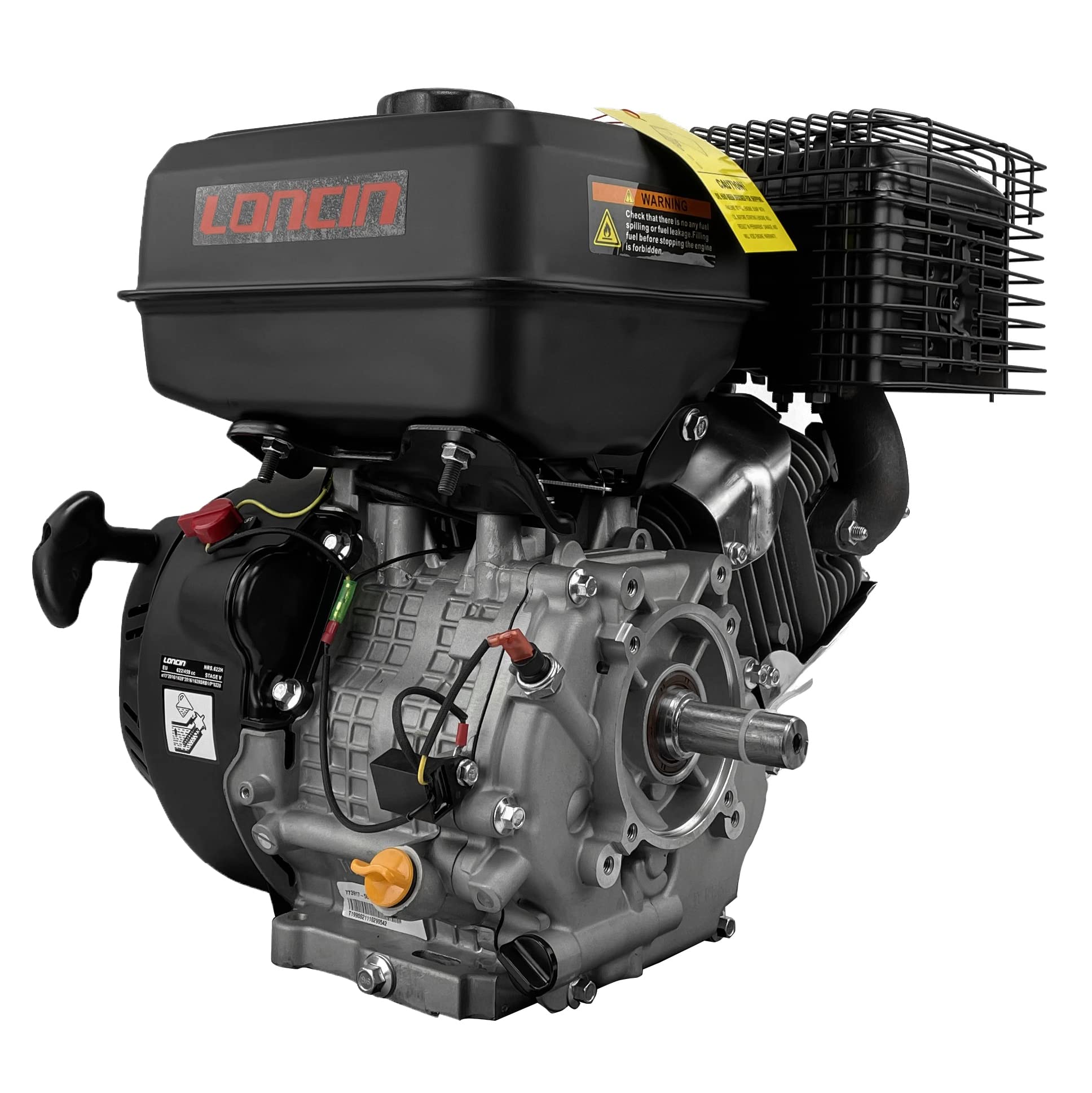 Loncin LC192F Moteur à essence 18 CV 459 cm³ Moteur de rechange, plaque vibrante, moteur à kart, moteur à essieu unique