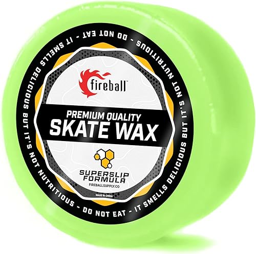 Fireball SuperSlip Pro - Cera para patineta para rieles, hecha en Estados Unidos, cera para patinetas agresivas en línea y monopatines, fórmula Verde
