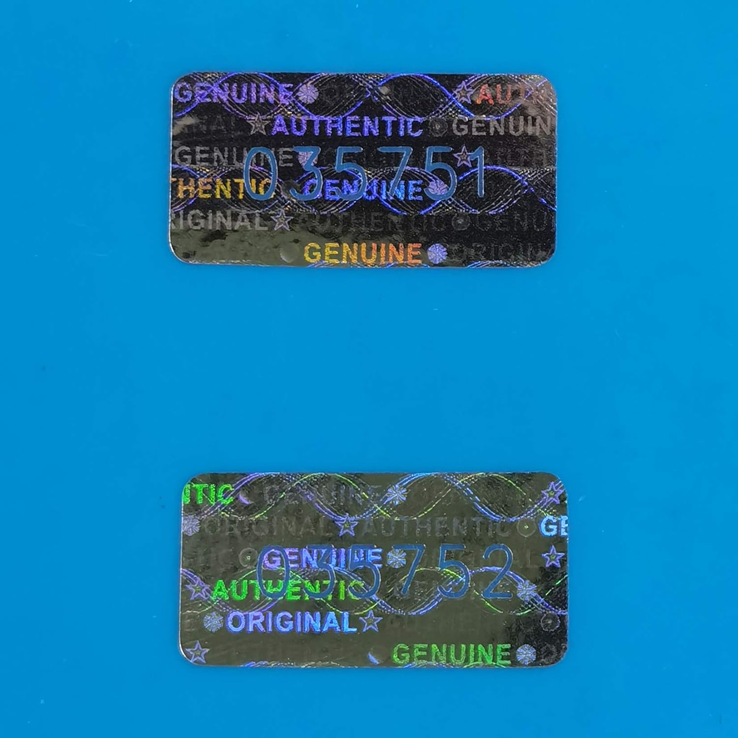 580 Pcs 0.787x0.39 inch High Security Tamper Evident Seal Warranty Void Original Genuine Authentic Hologram Labels/Stickers w/Unique Sequential Serial Numbering Tamper Proof Stickers(Silver) - Image 6