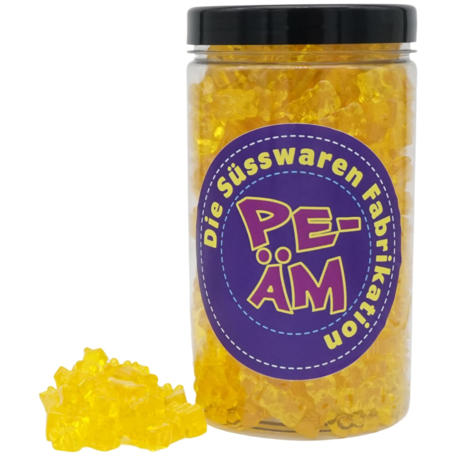 PE  M Sugar Free Fruit Gum Lemon Bear 1 kg Pot XL Pack for Party Candy Bar & as a Gift Sweet & Juicy Premium Fruit Gum