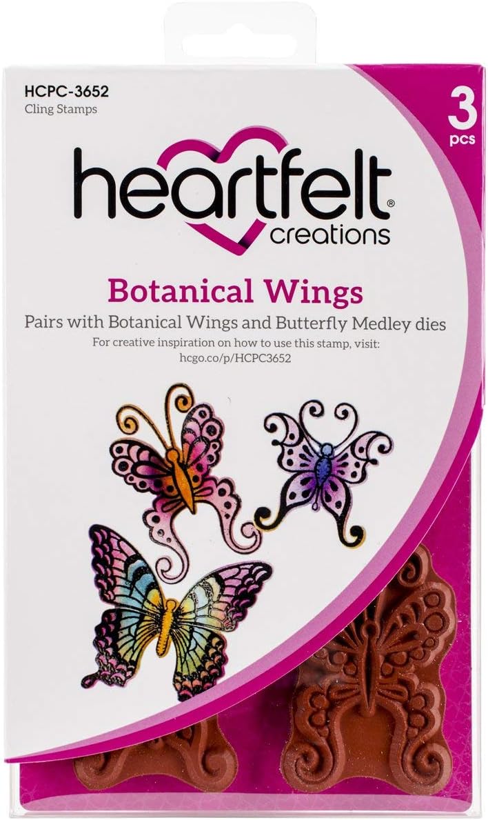 Heartfelt Creations Botanical Wings Cling Rubber Stamp