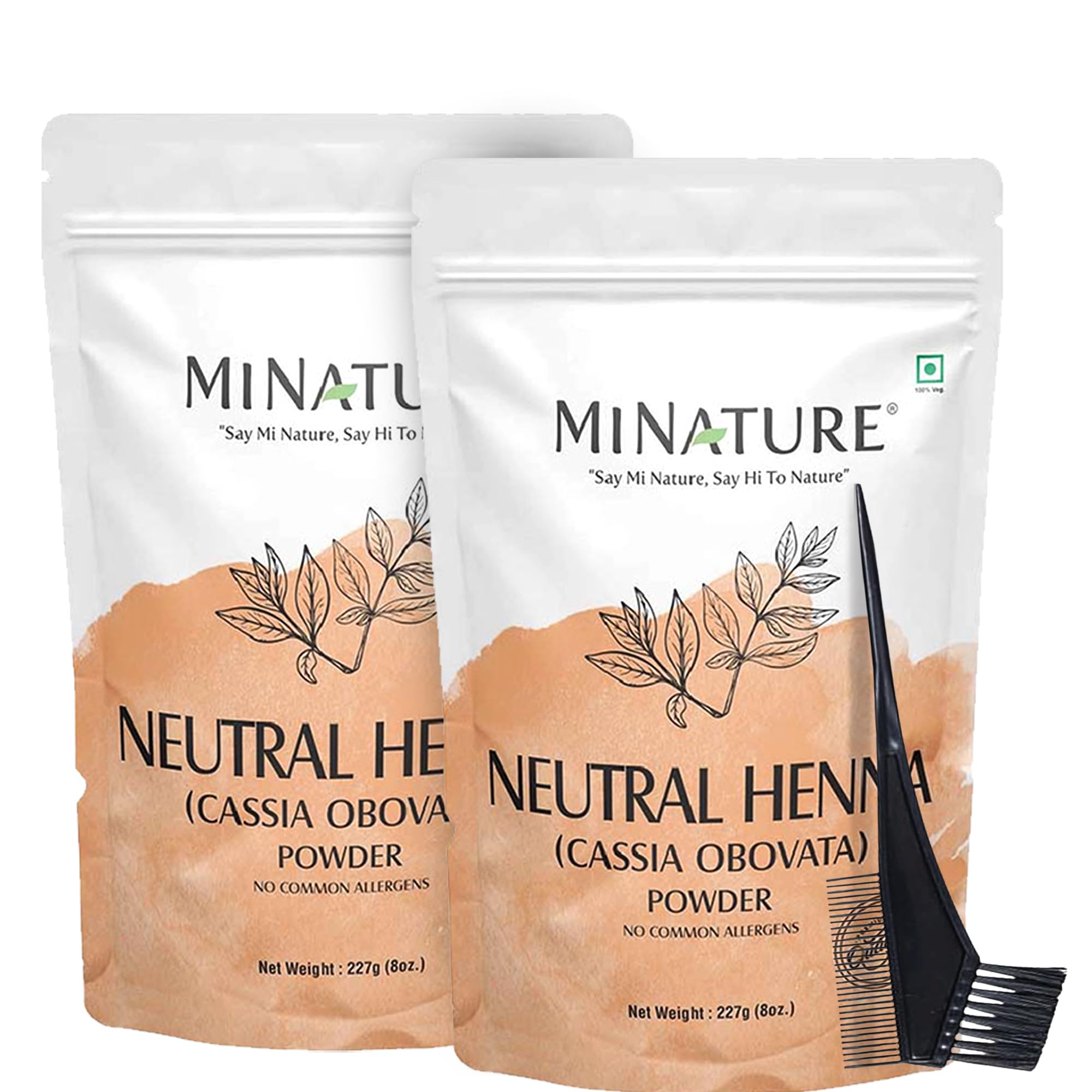 mi nature Neutral Henna Powder(Cassia Obovata) |for Hair Conditioning|Adds no Colour to hair| 100% Pure Herbal Henna Powder Hair & Scalp care mask|Unisex |227gm(8oz) (Pack of 2)-picture-11