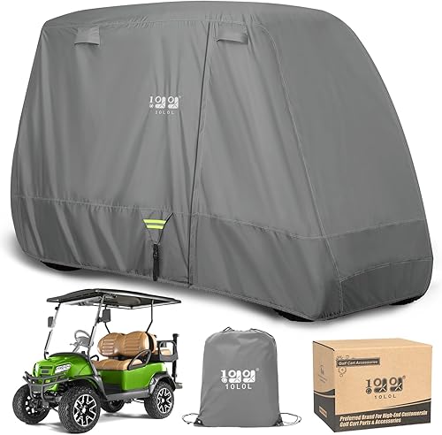 Miniatura 10 de 10L0L Funda resistente para carrito de golf 650D para 2/4/6 pasajeros EZGO, Club Car y Yamaha, protección exterior resistente a la intemperie