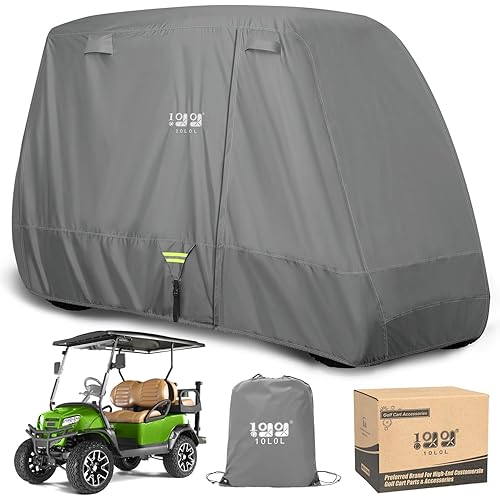10L0L Heavy Duty 650D Golf Cart Cover for 2/4/6 Passengers EZGO, Club Car and Yamaha, All Weather Outdoor Protection Weatherproof