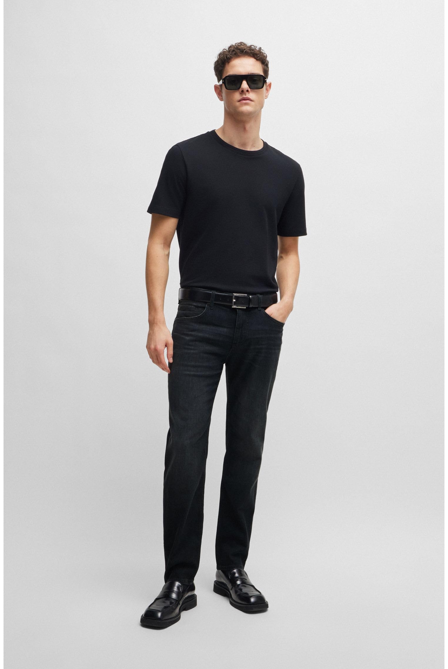 Boss Herren H-Re.Maine Maine Schwarze Regular-Fit Jeans aus besonders softem italienischem Denim Anthrazit 33/30 – Bild 3