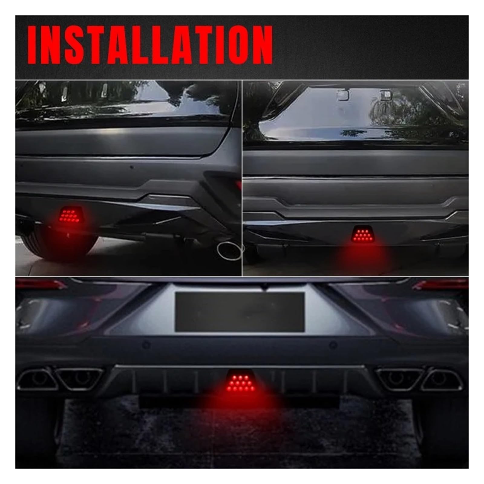 Pilotos Traseros coche Luces LED De Freno Estilo F1 12 LED Traseras Intermitentes Rojos Advertencia Automática 12 V Para Coche SUV ATV(2pcs)