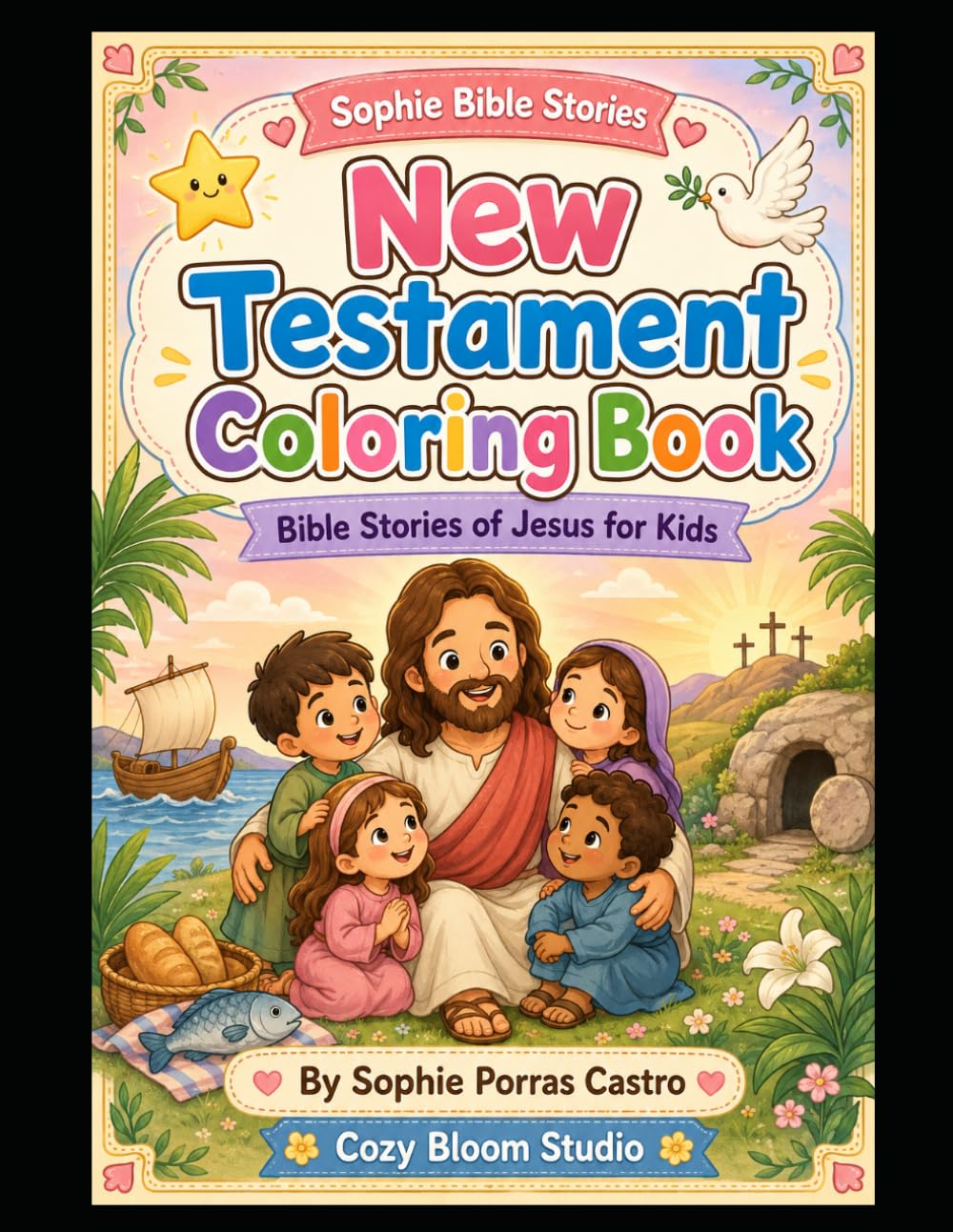 New Testament Coloring Book for Kids: Bible Stories of Jesus, Miracles, Parables, Easter and Christian Activity Pages for Children (Sophie Bible Stories)