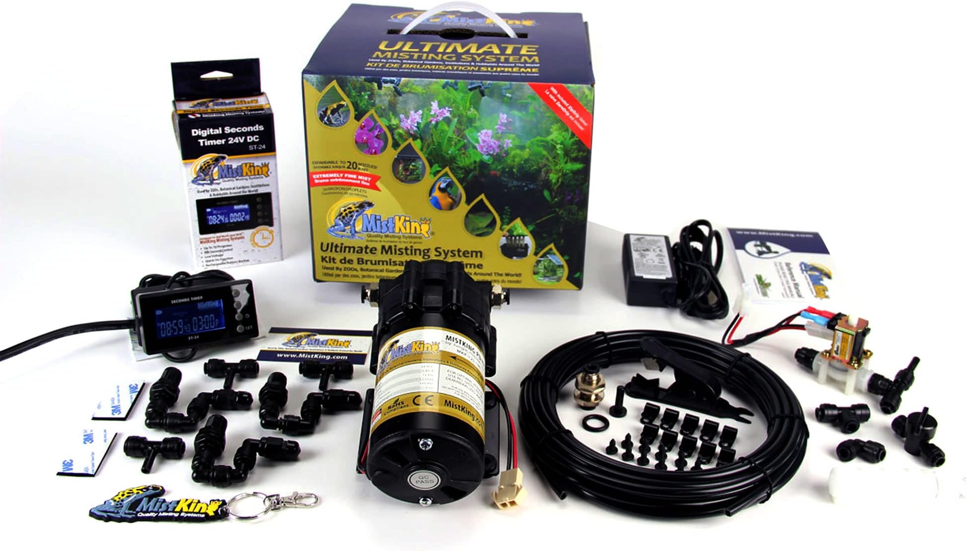 Ultimate Misting System, 5th Gen | Used by Zoos, Institutions & Hobbyists | Expandable to 20 Nozzles | Extremely Fine Mist | 50 Micron Droplets | Upgraded Timer & Components |