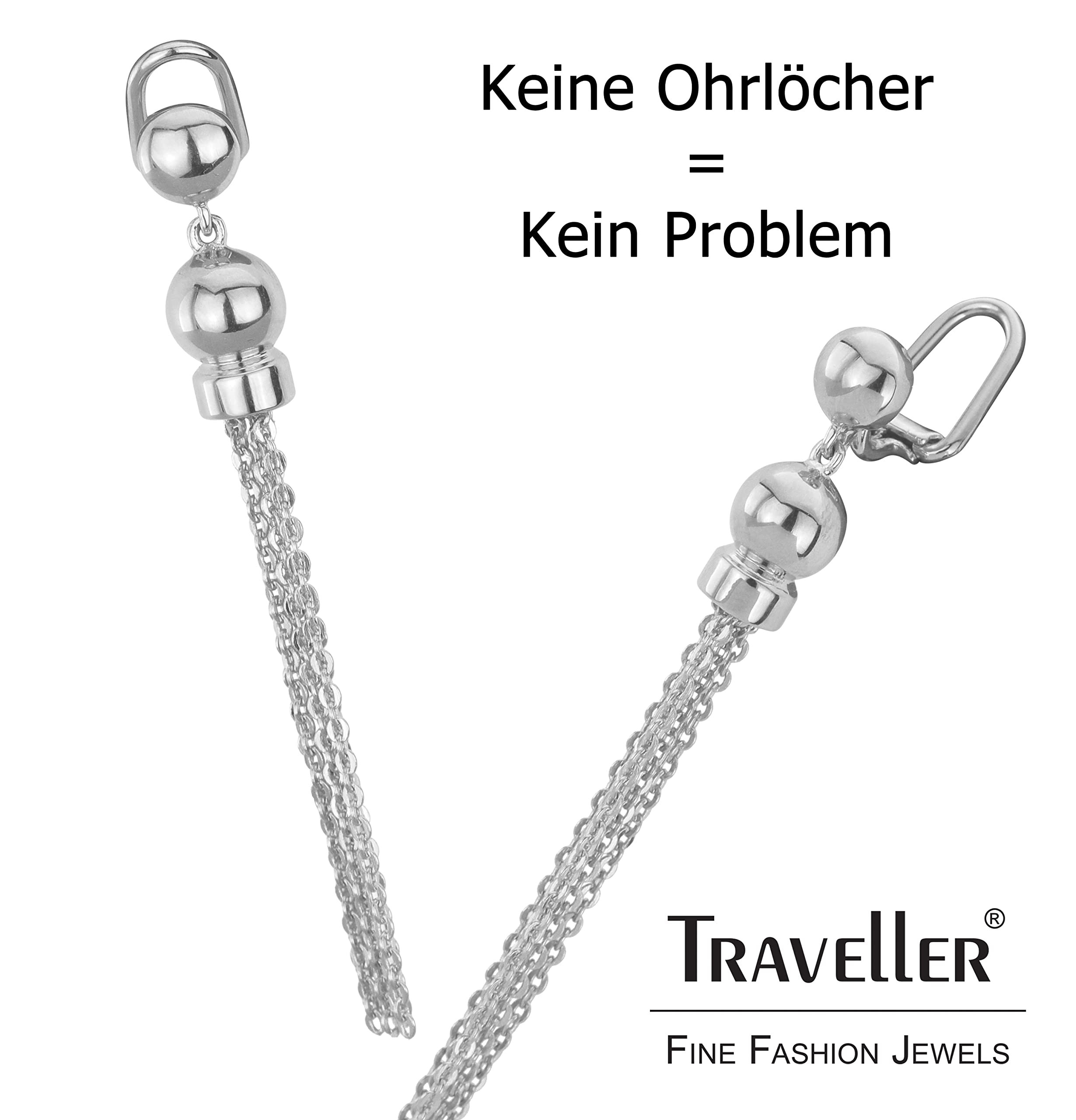 Traveller Ohrclip - Hänger - Quaste - diverse Farben