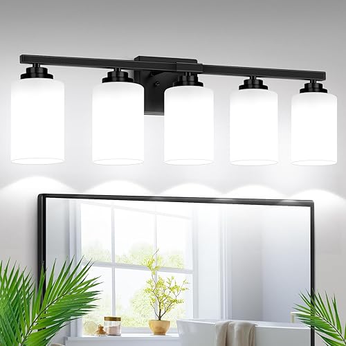 Miniatura 22 de Lámparas de baño de 3 luces, 19 pulgadas, modernas luces de tocador sobre espejo con pantallas de vidrio transparente, accesorio de luz dorada, Oro