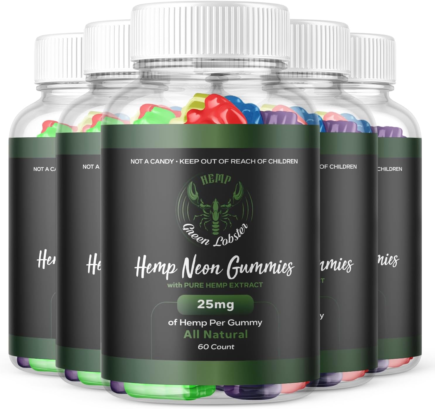 (5 Pack) Green Lobster Gummies Green Lobster Hemp Gummies