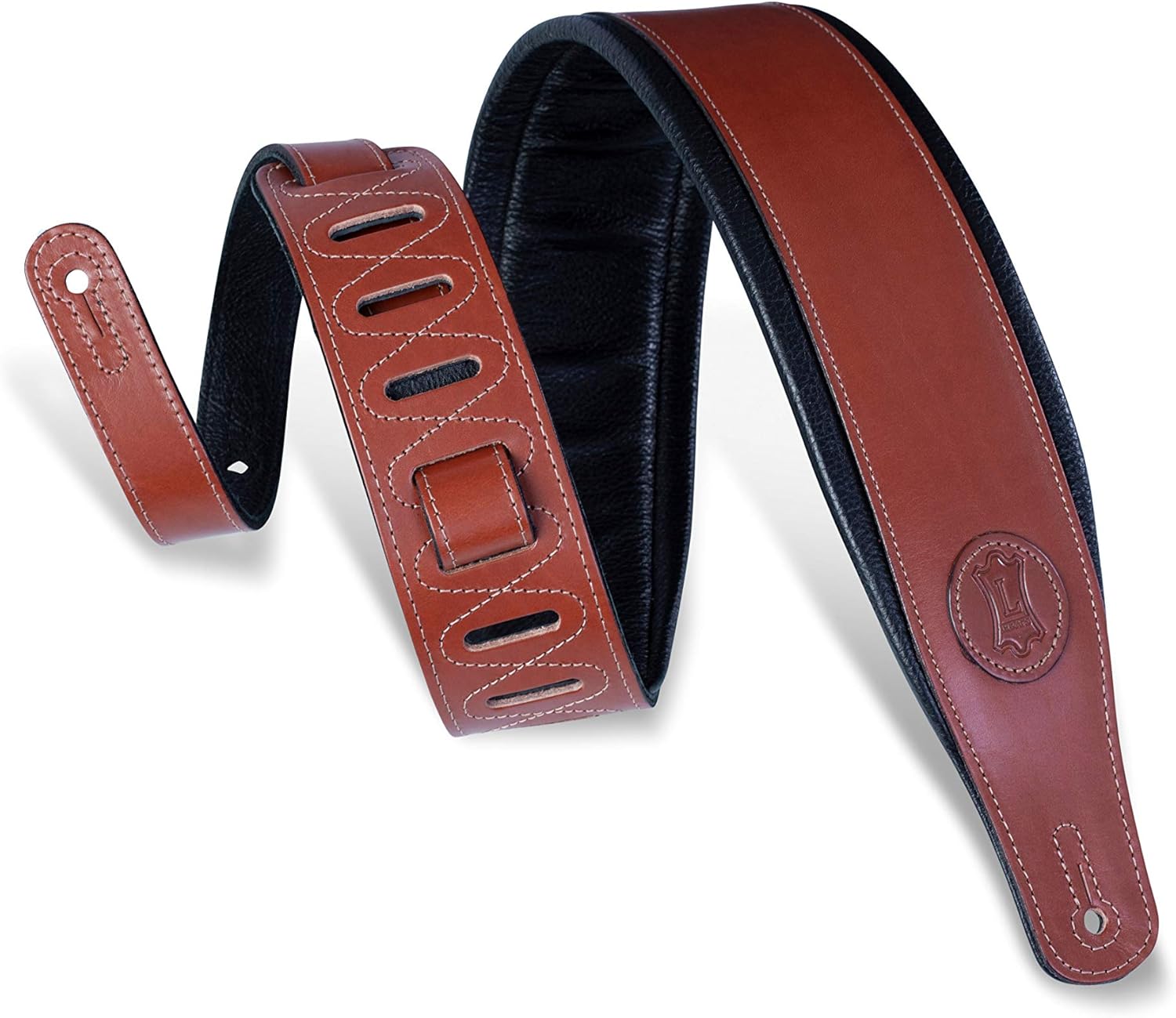 Levy's Leathers Signature Legacy Series 3" Veg-Tan Leather Guitar Strap, Walnut (MSS1-WAL)