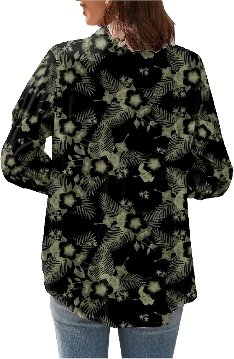 Beach Vacation Blouses for Women Printed Vintage Botton Down V Neck Comfort Casual Trendy Oversized Boho Tops - Image 2