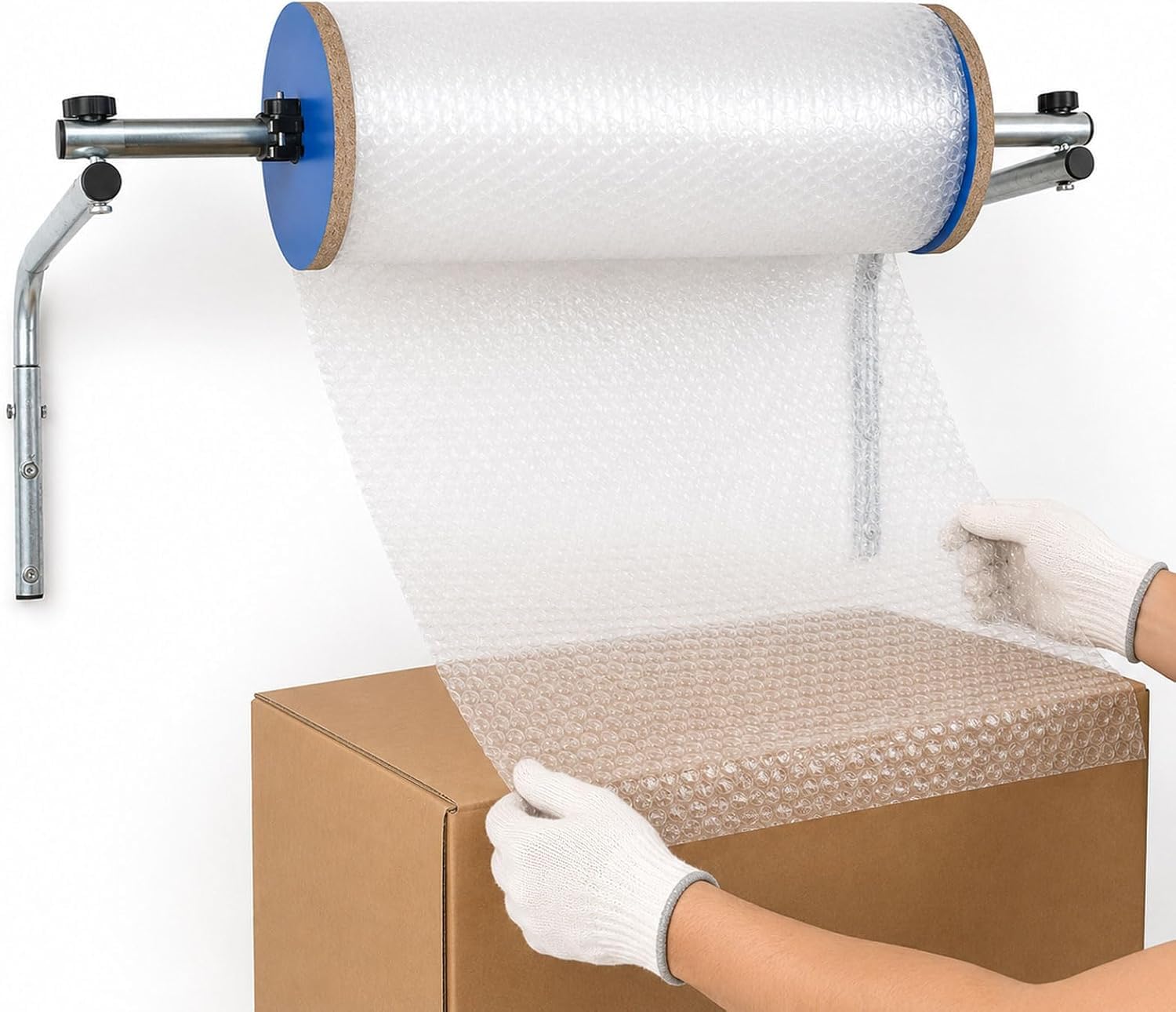 Dispenser Per Rotoli Di Pluriball, Supporto A Parete Per Pluriball, Rastrelliera In Acciaio Zincato Per Film Da Imballaggio, Ideale Per Centri Di Spedizione, Magazzini, Aree Di Trasloco E 100cm