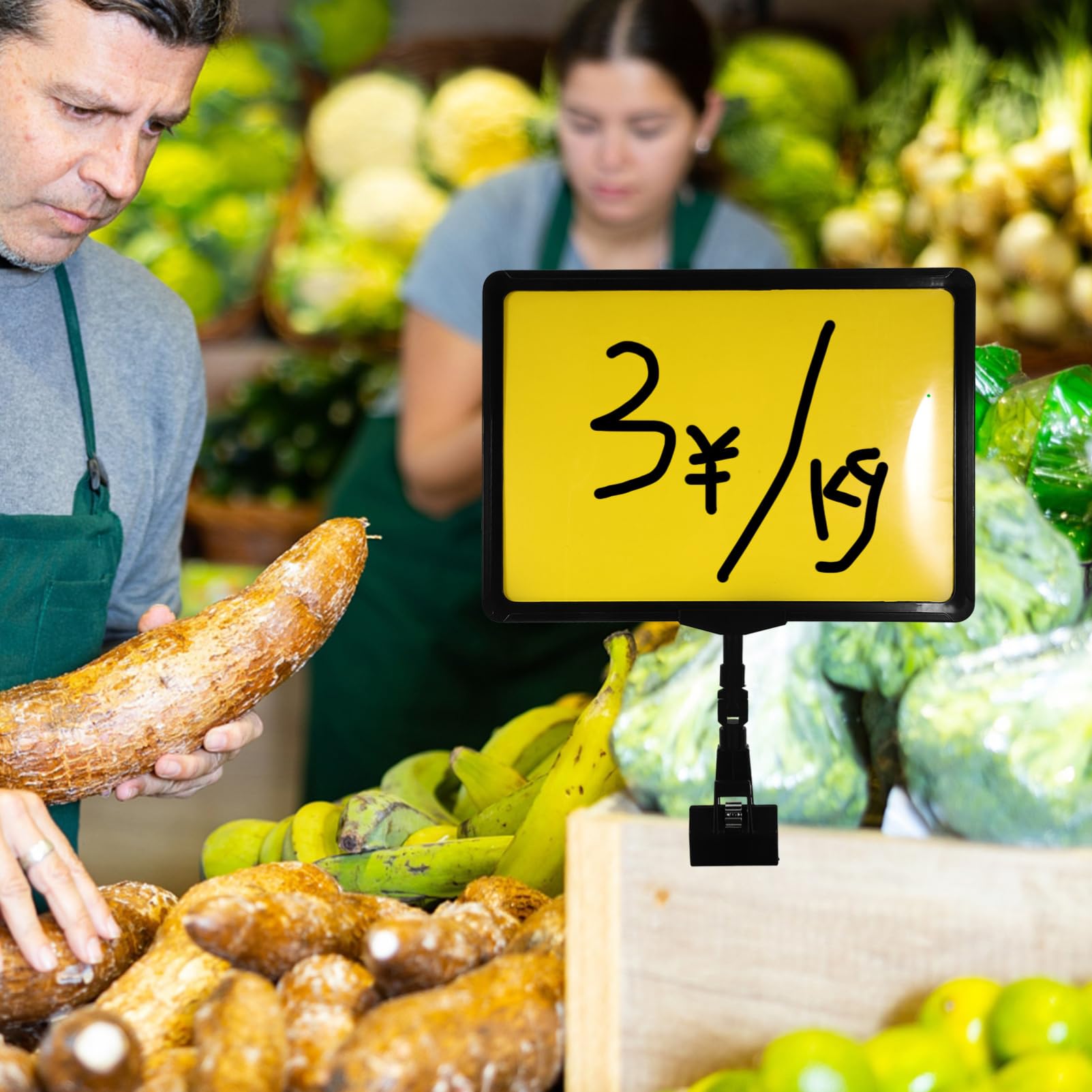 SHINEOFI 10 Piezas De Supermercado Abrazadera De Etiqueta Titular De La Pantalla De Mini Carteles De Pizarra Expositor De Precios Muestra De La Muestra Signos De Comida Abs