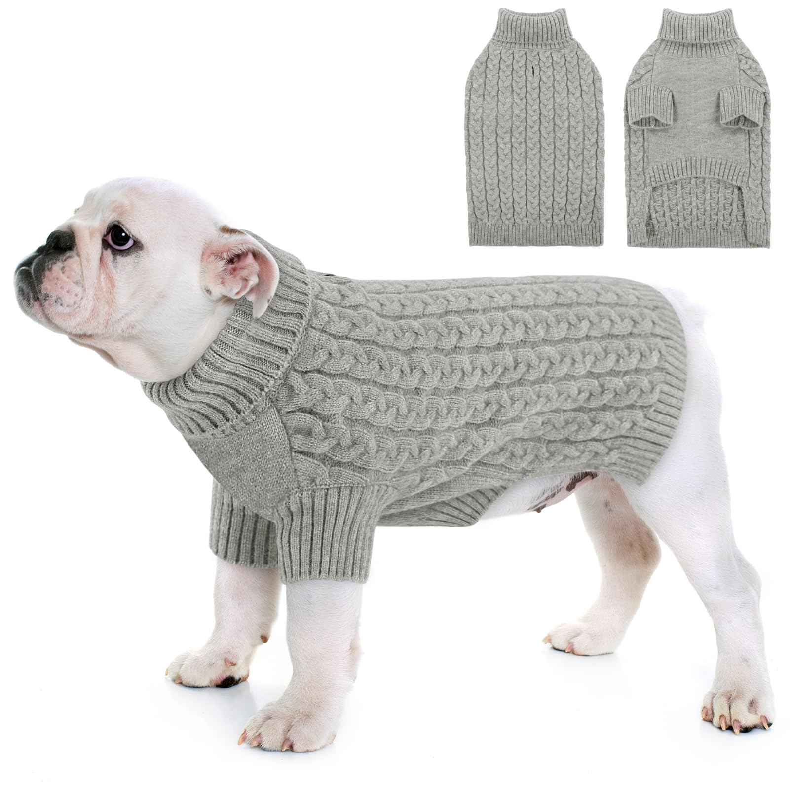 CITÉTOILE Maglione per Cani di Taglia Piccola, Media e Grande, Maglione per Cani Lavorato a Maglia Caldo Invernale, Cappotto per Cani Maglione a Maglia a Collo Alto per Bassotto, Bulldog Francese ecc