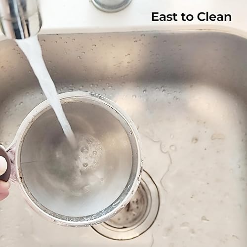 Miniatura 5 de Gotero de acero inoxidable para verter sobre café, filtros de café reutilizables sin papel con malla de doble capa, soporte para tazas y cepillo de