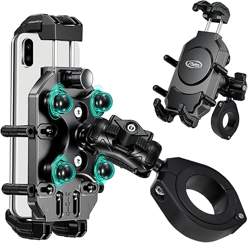 Roykaw Soporte para teléfono UTV ATV con amortiguador de vibraciones, soporte de barra antivuelco antirrobo resistente para teléfono celular,