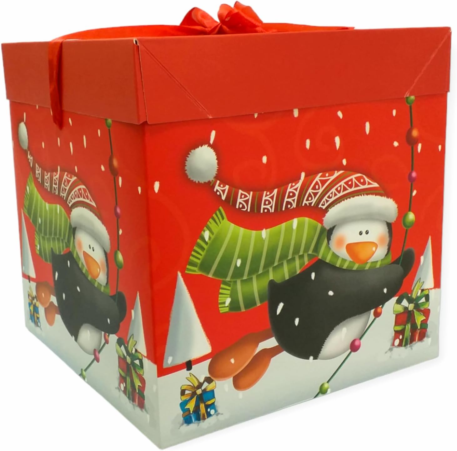 FAM Christmas Gift Box - Gift Box Christmas Gift Wrap Boxe, Lid with Ribbon for New Year, Holiday - Gift Box Christmas Decorations(Assorted Design)