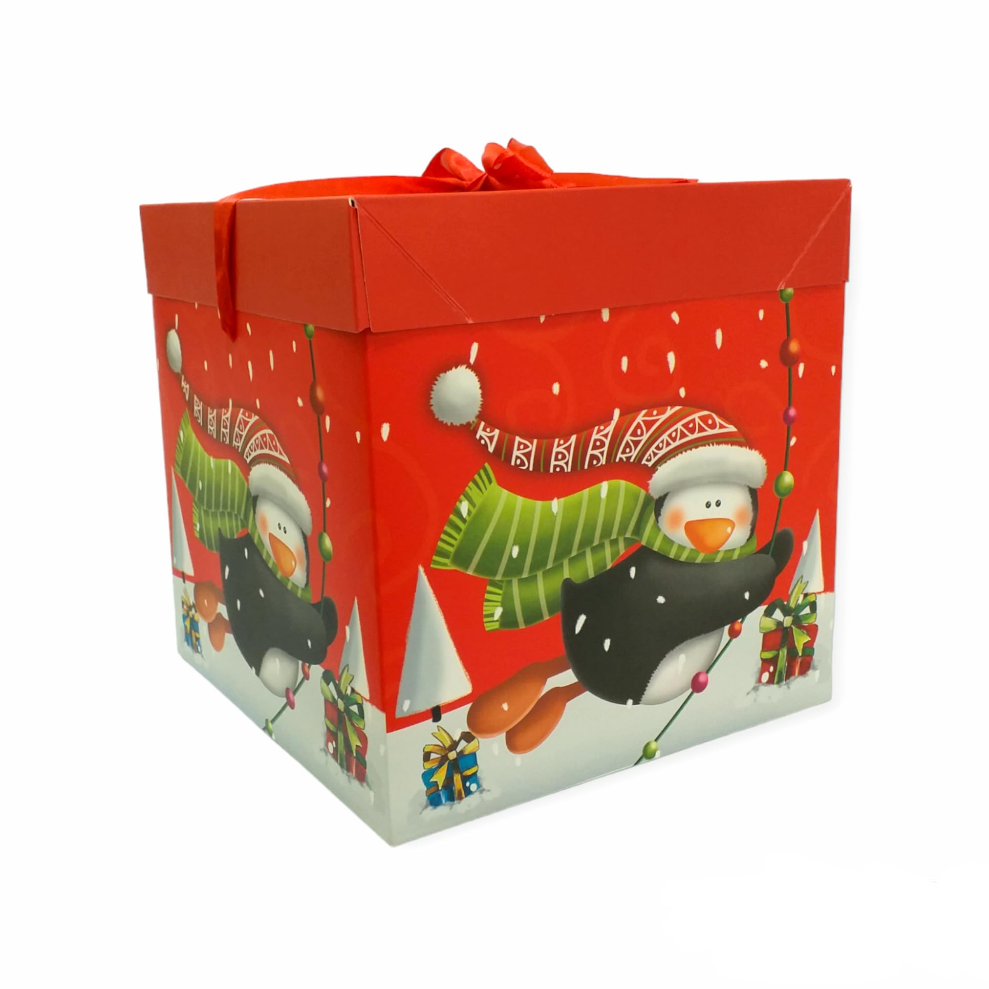 FAM Christmas Gift Box - Gift Box Christmas Gift Wrap Boxe, Lid with Ribbon for New Year, Holiday - Gift Box Christmas Decorations(Assorted Design)