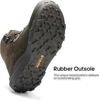 NORTIV 8 Men's Waterproof Military Tactical Work Boots Leather Motorcycle Combat Lightweight Non-Slip Hiking Boots for Men Defender