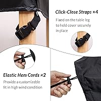 Vista 2 de YJHome Fundas de mesa para exteriores, impermeables, rectangulares, para muebles de patio, juego de mesas y sillas para exteriores, fundas