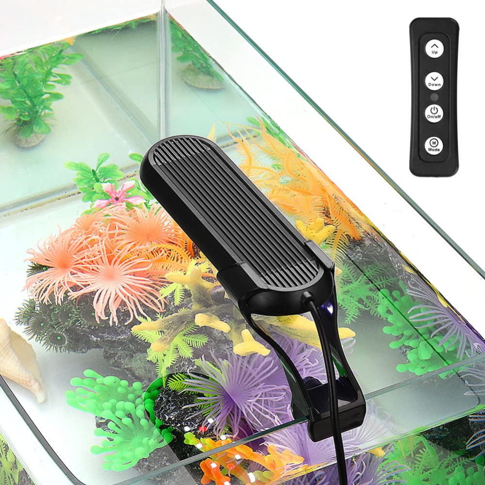 Luces de acuario con clip, luz LED de clip para pecera, luz de tanque de peces de agua dulce, temporizador ajustable, brillo para tanque plantado