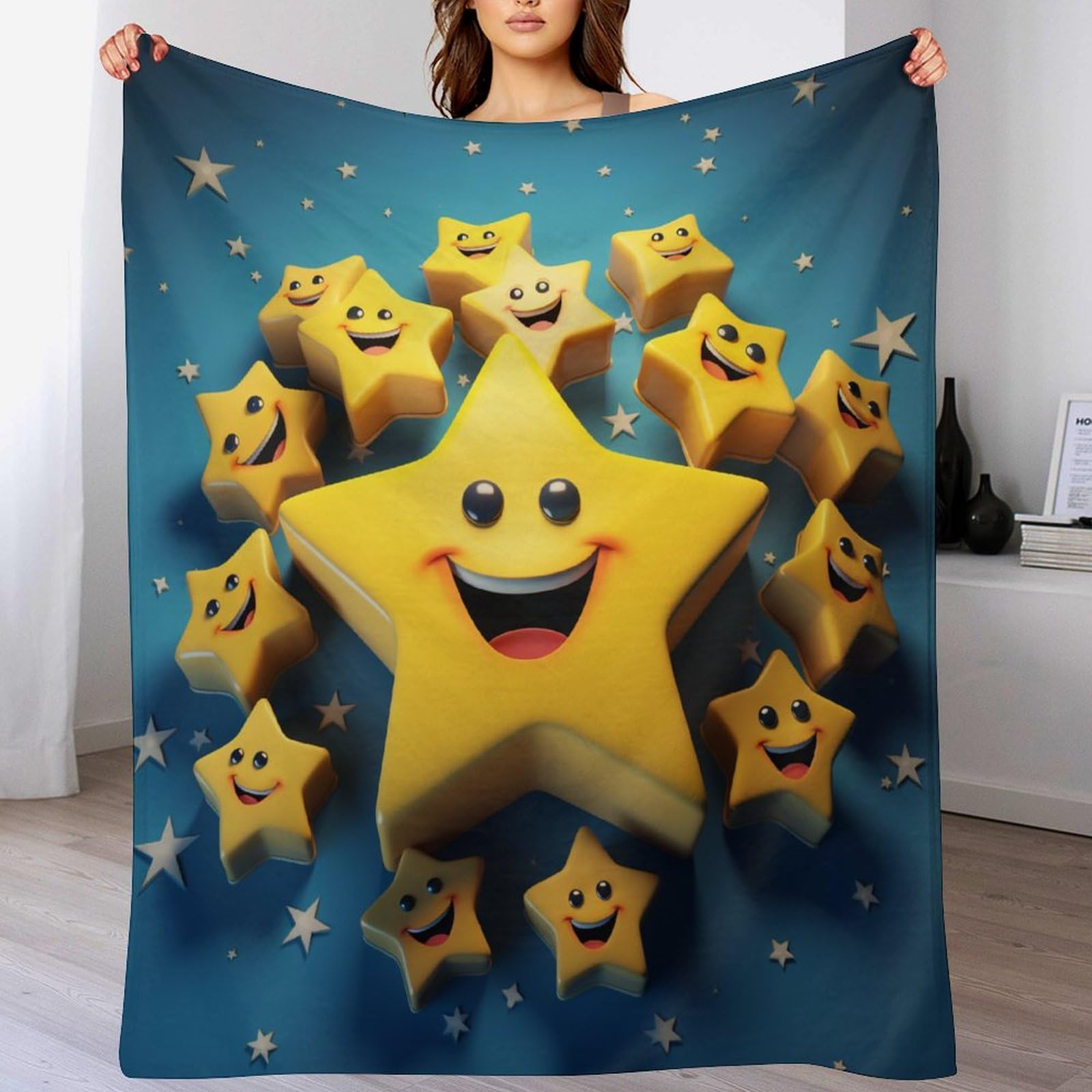 süße Sterne Blanket Weiche Flannel Fleece Decke Für Kinder Und Erwachsener, Vier Jahreszeiten Wohndecke Für Bett/Couch（180×200cm）