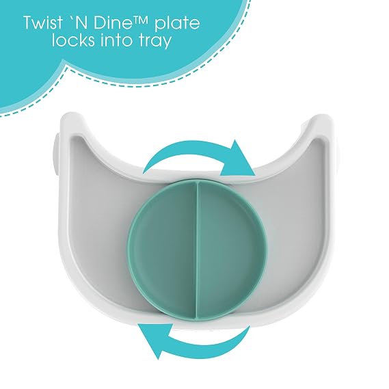 Ingenuity Deluxe Learn-to-Dine Feeding Seat Infant and Toddler Feeding Chair and Booster Seat with Tray and 2 Snap-in Plates