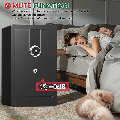 Miniatura 7 de Caja de seguridad biométrica resistente de 8.5 pies cúbicos, caja fuerte para el hogar, resistente al agua, seguridad de documentos grandes con