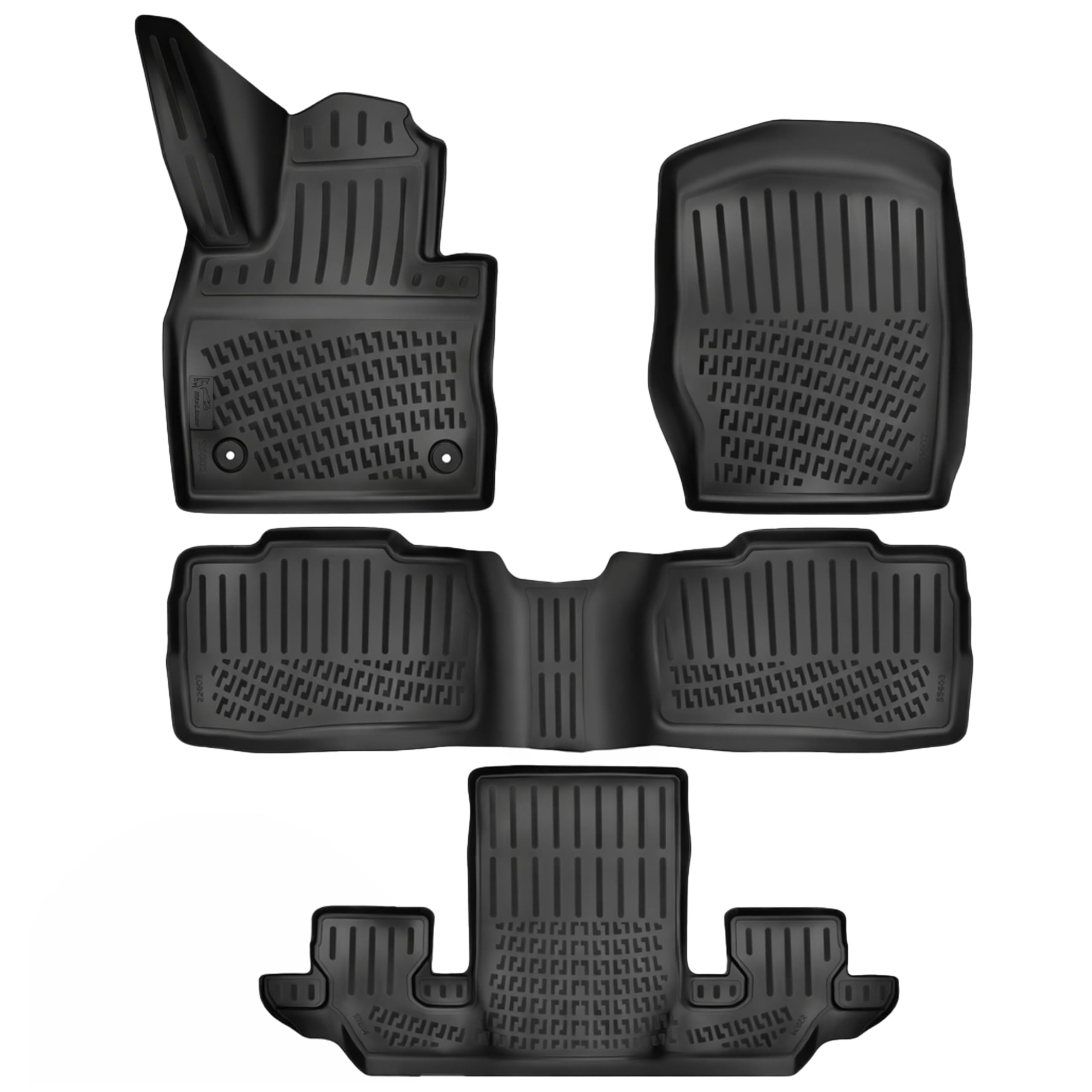 RizLiner Hyundai Ioniq 5 Unmovable Console 2022-2026 (No Movable Console) Floor Mats 3D Custom Fit Rubber Car Mats All Weather Laser Measured Floor Liners Heavy Duty Waterproof (Front & Rear) — view 38
