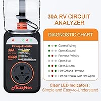 Vista 4 de Marsflex Protector de sobretensiones para RV, analizador de circuito de 30 amperios, protección contra sobretensiones de 10000 julios con cubierta