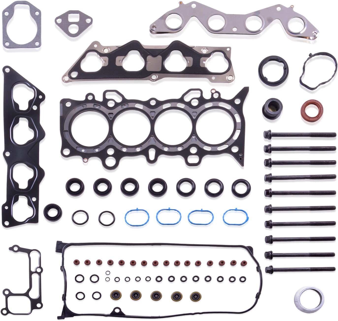 Cylinder Head Gasket with Bolts Compatible with 2001 2002 2003 2004 2005 Honda Civic DX/LX 1.7L VTEC Multi-Layer Steel w/CNG HS26236PT HBHO034