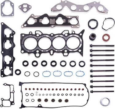 Head Gasket with Bolts for Honda Civic 1.7L HS26236PT HBHO034 | Honda Civic DX/LX 2001-2005; 1.7L L4 SOHC 16V D17A1; MLS steel; Includes head bolts; Prevents oil leaks