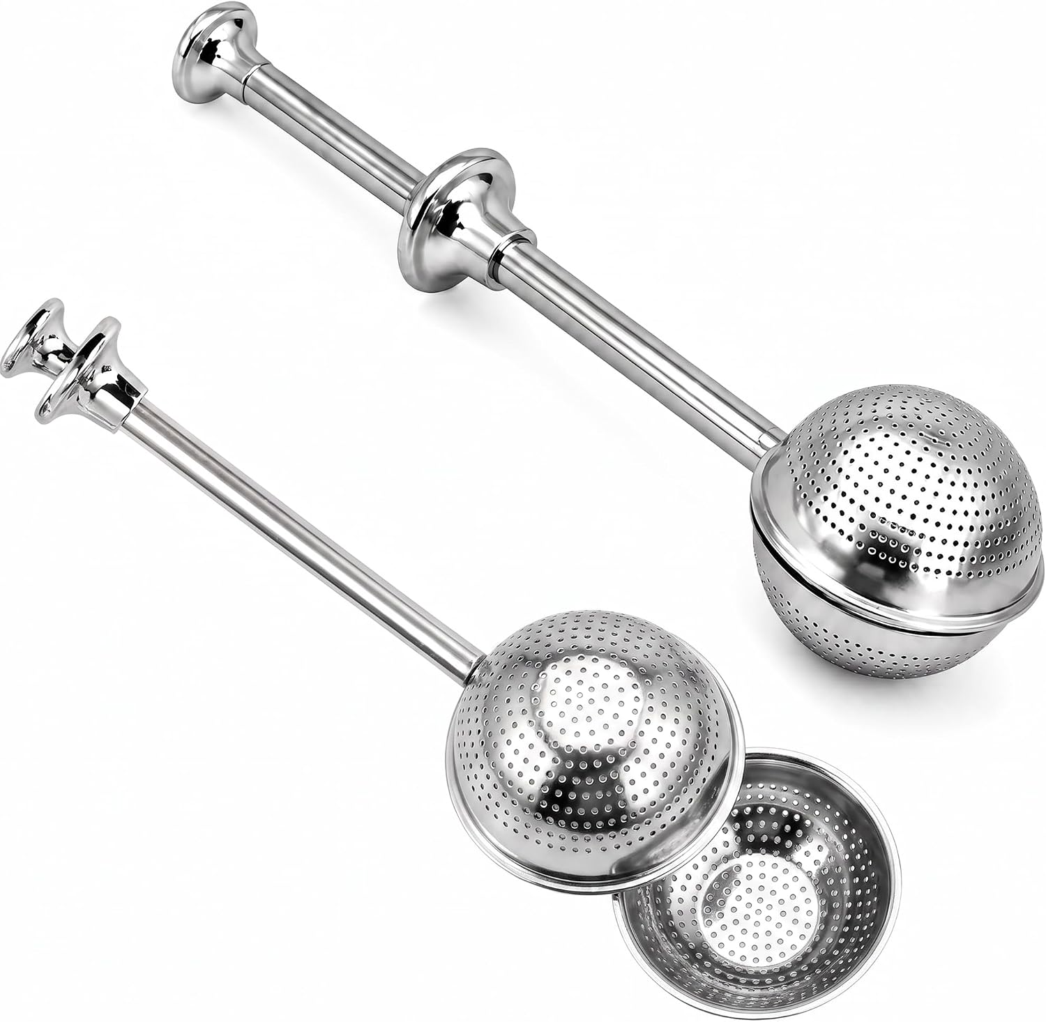 2PCS Flour Duster & Tea Infuser, Stainless Steel Fine Mesh for Baking & Tea