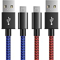 Vista 1 de Cable de carga para controlador PS4 de 10 pies, paquete de 2 cables de nailon trenzado extra largo micro USB 2.0 de alta velocidad compatible