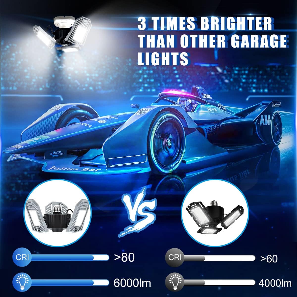 Big Sale TANBABY Garage Light LED Garage Light E26/E27 Garage Lights Ceiling LED Shop Light 60W Deformable Garage Lights LED Garage Lighting Garage Light Bulb, Garage Lights Ceiling LED for Garage