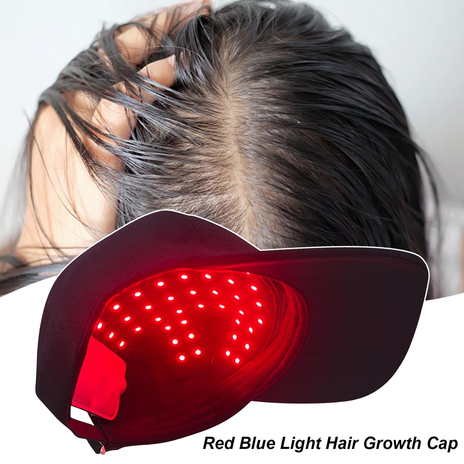 Stimola il cuoio capelluto e riduce lo spargimento, berretto per la crescita dei capelli, cappello a LED a infrarossi, promuove i capelli più spessi, design leggero, per la prevenzione 'alopecia,