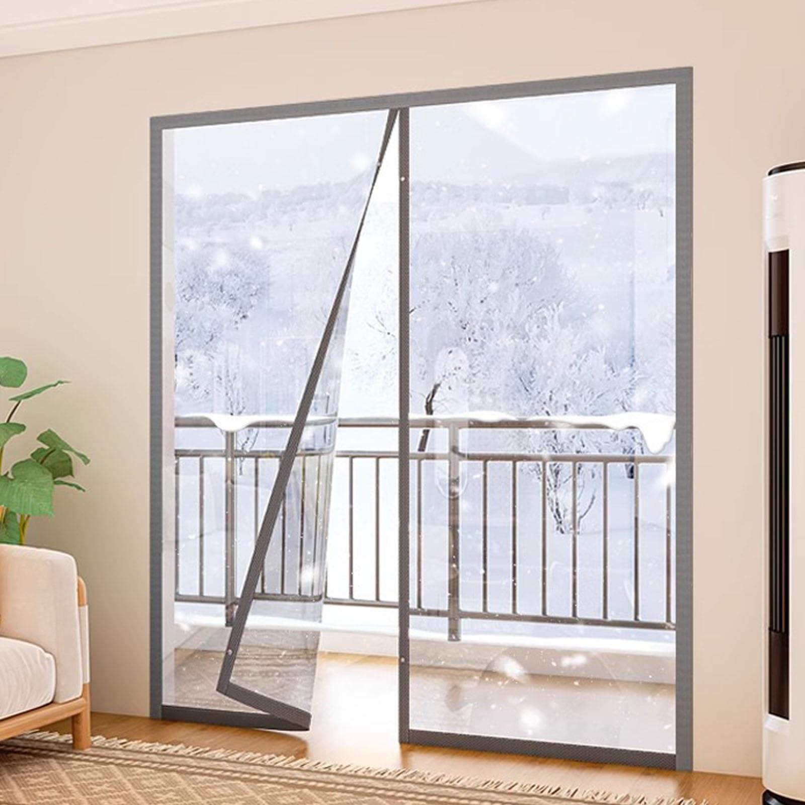 Fermeture magnétique pour porte de terrasse contre les courants d'air
