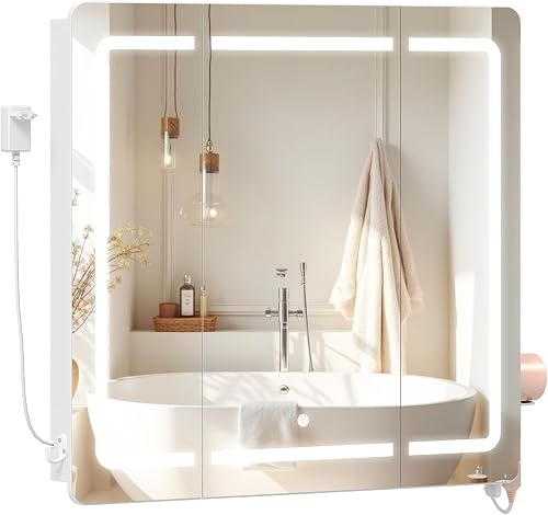 Hzuaneri Armoire Murale Salle de Bain Miroir LED, 3 Températures, Blanc - 8