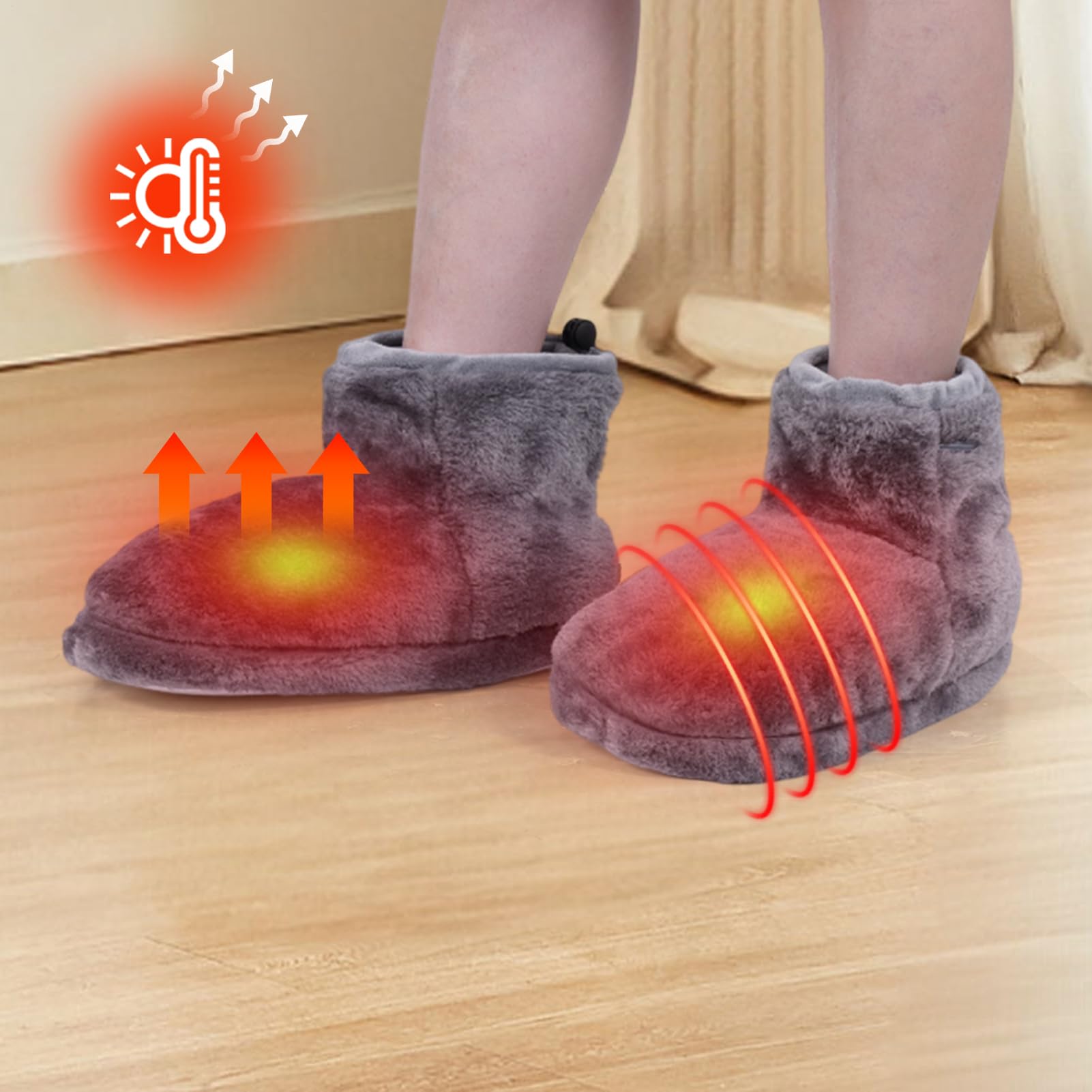 Pantofole invernali riscaldate – Stivaletti elettrici caldi, controllo