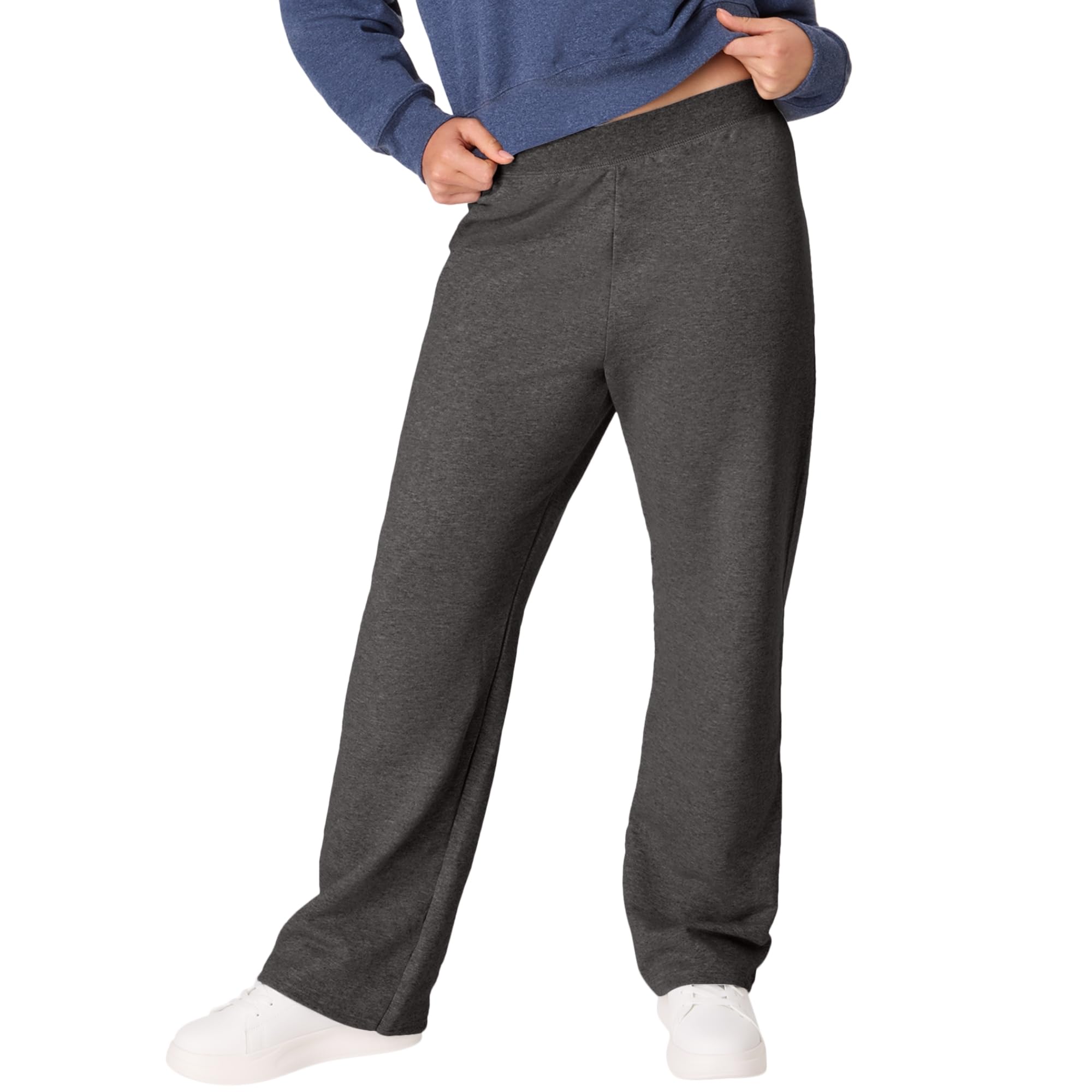 Hanes Women's Sweatpants, EcoSmart Fleece, Pocketless Open-Bottom Sweatpant, Regular & Petite