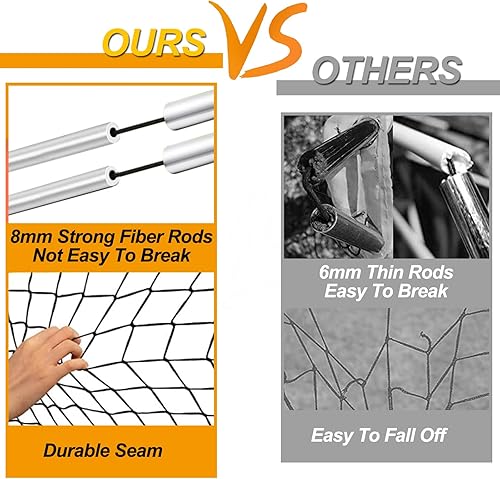 Miniatura 9 de EVERRUSH Portería de fútbol desplegable para niños pequeños, redes para patio trasero, playa, fútbol, entrenamiento, mini portería de fútbol