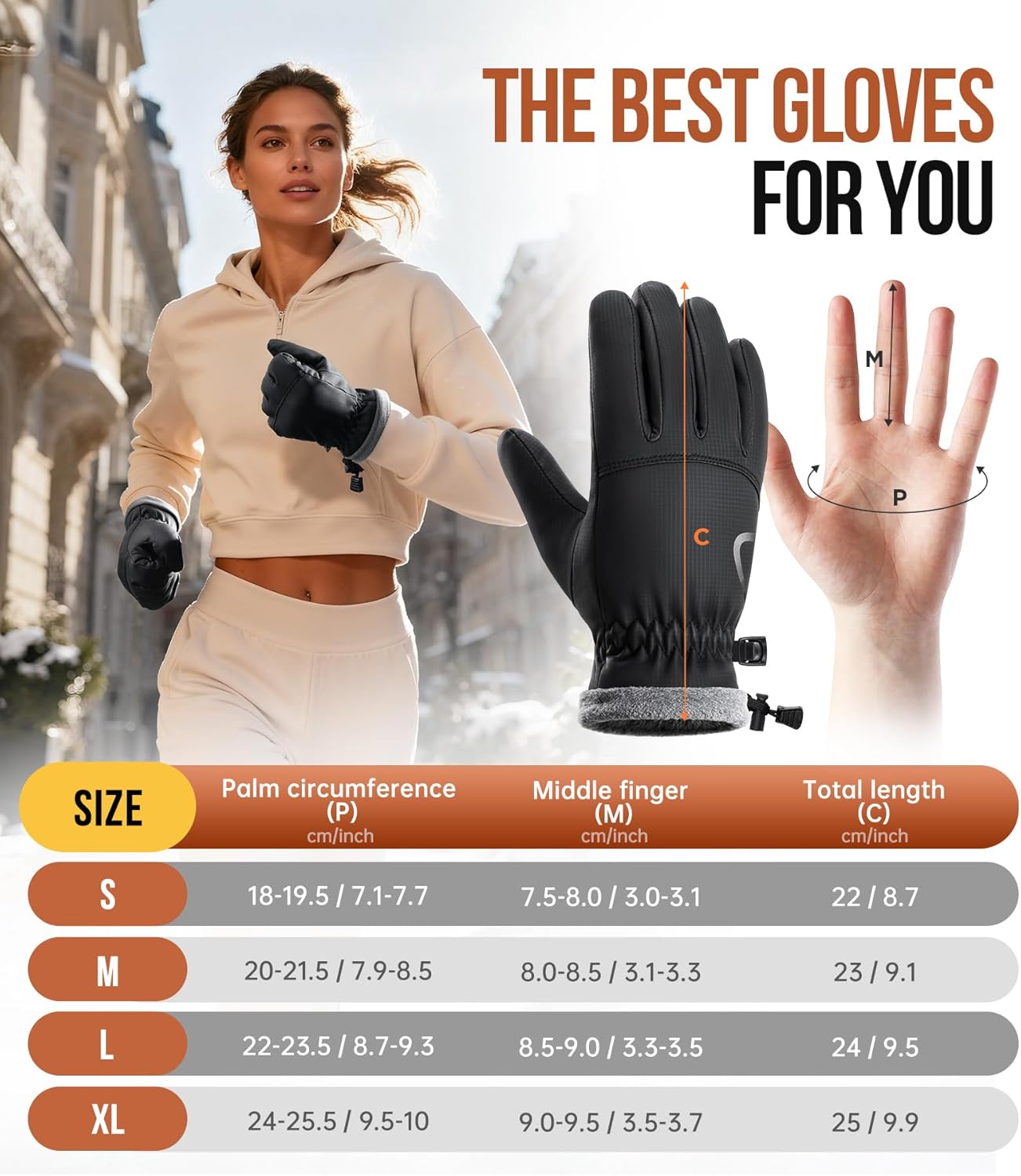 PULIOU Winter Waterproof Thermal Gloves for Men Women, Cold Weather Windproof Ski Snow Gloves with Touchscreen Fingers for Running Cycling Hiking Driving - Image 6