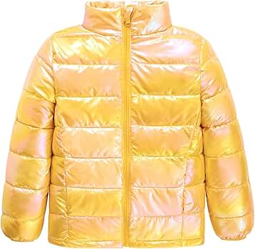 Amazon.com: Enlifety 4T 5T Girls Jacket Metallic Yellow