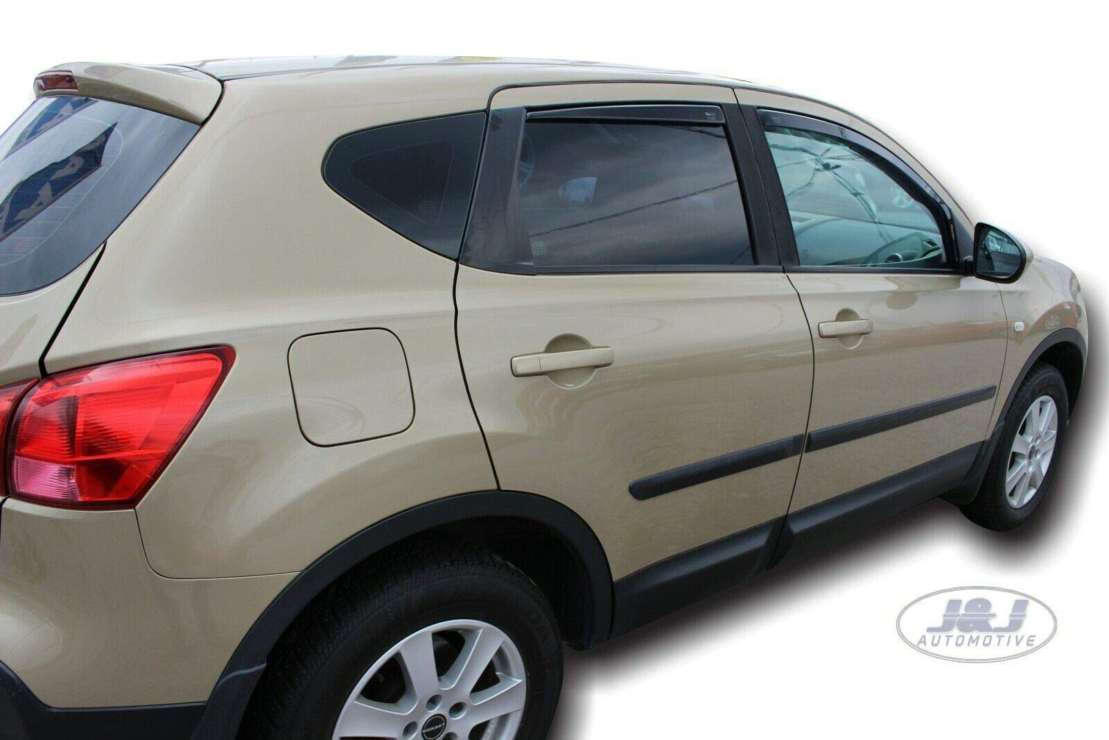 J&J AUTOMOTIVE Deflettori d'Aria per Nissan Qashqai J10 2007-2014, Set da 4 Pezzi, Nero Fumé Oscurato Heko