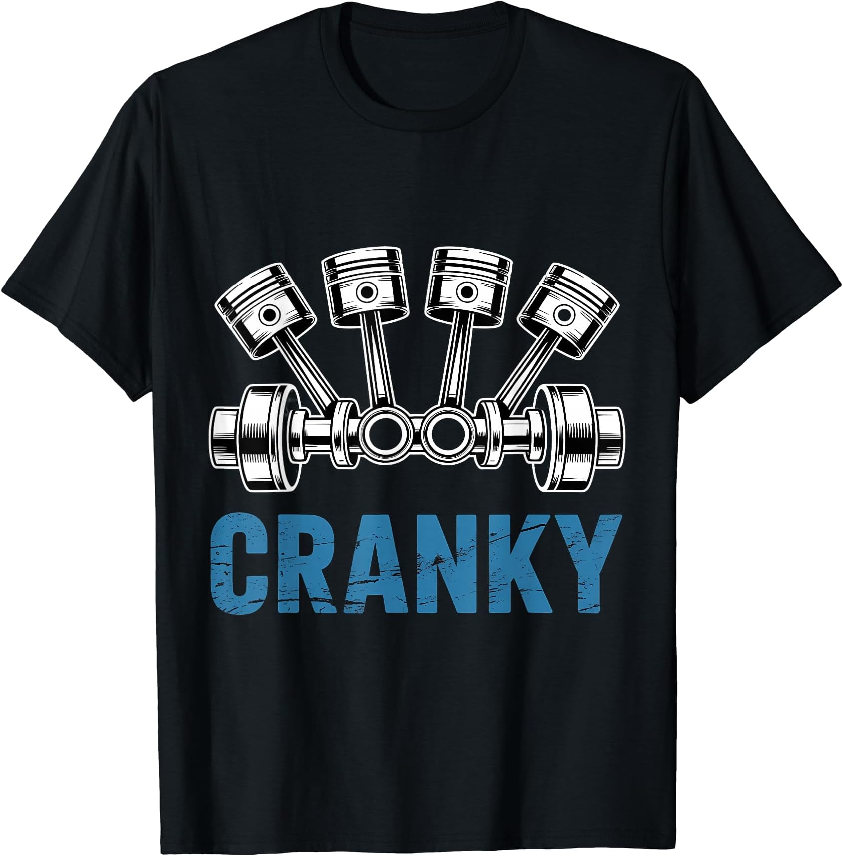 クランキーカーエンジンクランクシャフトファニーカーメカニックス Tシャツ